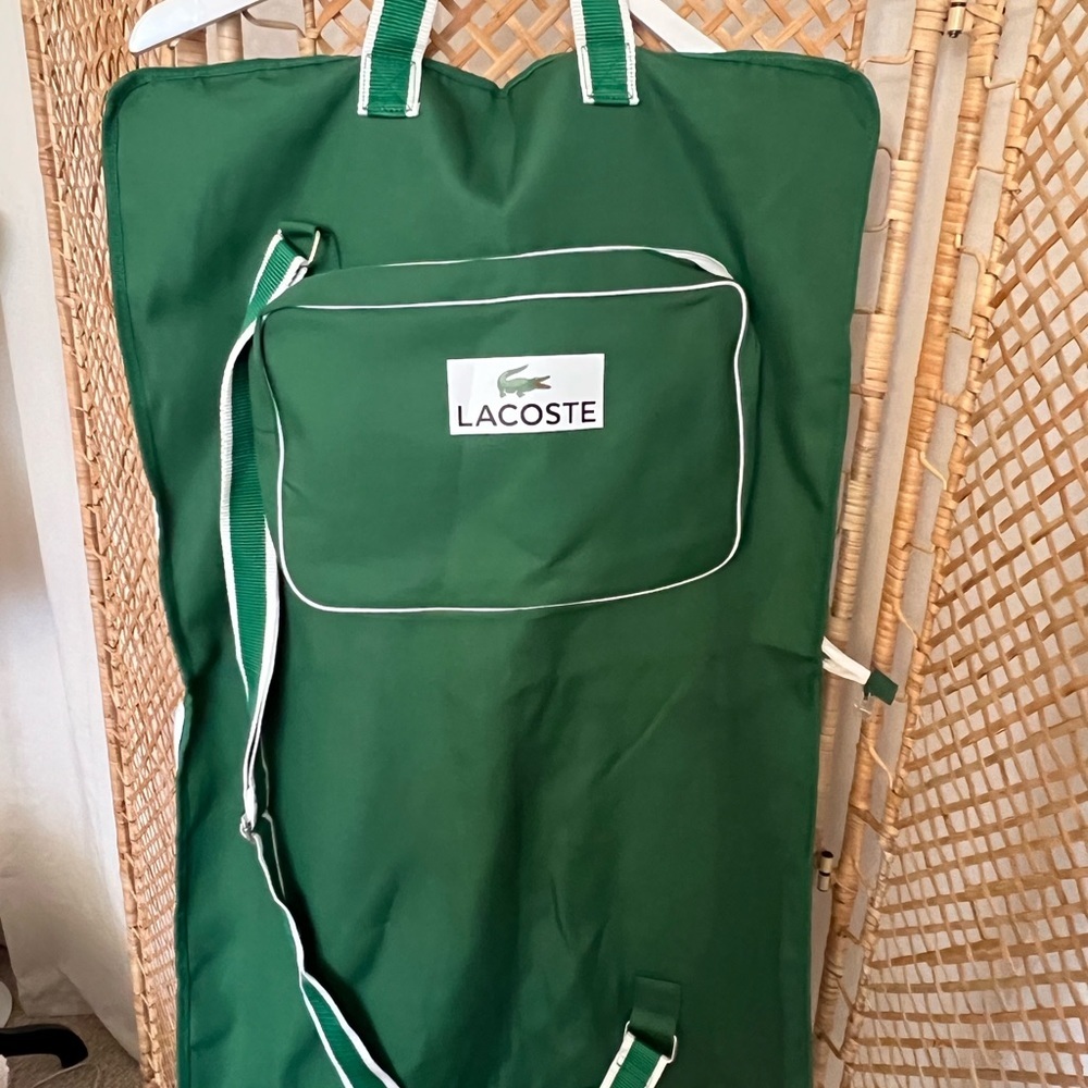 Lacoste Travel Garment Zippered & carry weekender bag travel luggage - Picture 10 of 12